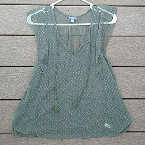Sage green sheer top